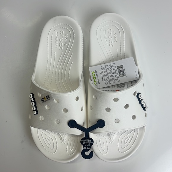CROCS- classic crocs slide white size 11 with tags - Picture 3 of 5